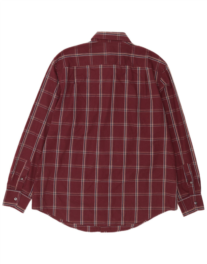 Dockers Camisa para hombre talla 16 16 1/2 grande algodón a cuadros rojos