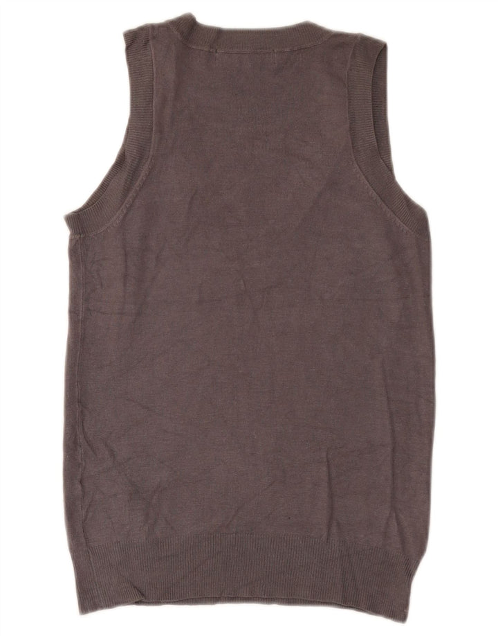 Zara Mujer Chaleco Tank Top UK 42 Viscosa Gris Medio