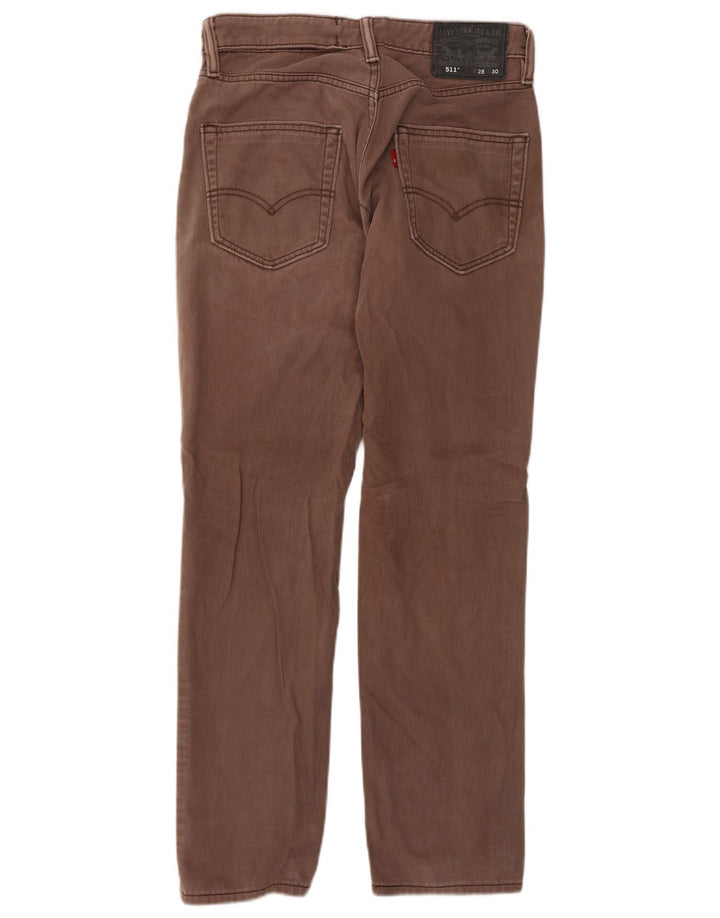 Levi's Hombre 511 Slim Jeans W28 L30 Algodón Marrón