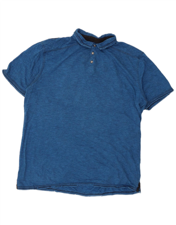 BKE Polo para hombre 2XL Algodón moteado azul