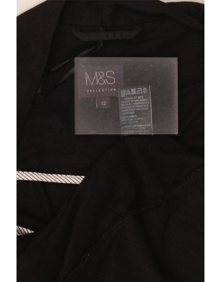 Marks & Spencer Chaqueta tipo blazer abierta para mujer UK 40 Mediana Lino negro