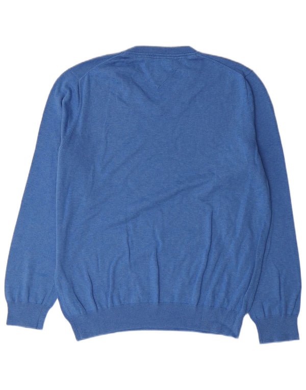 Tommy Hilfiger Jersey con Cuello en V para Hombre XL Algodón Azul
