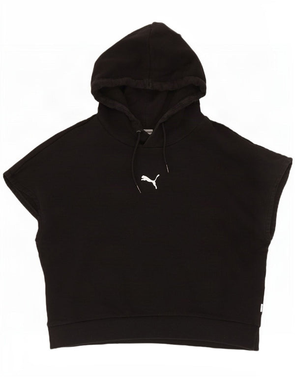 Puma Mujer Crop Manga Corta Sudadera con Capucha Jumper UK 10 Small Negro