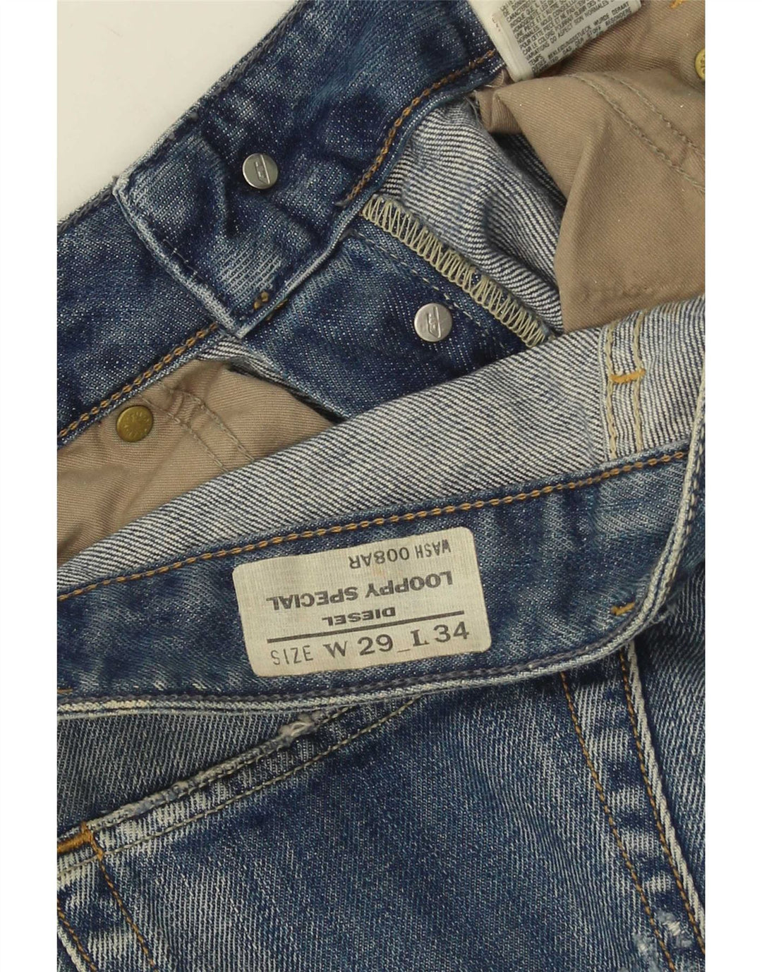 Diesel Mujer Loopy Vaqueros Slim Desgastados W29 L34 Azul