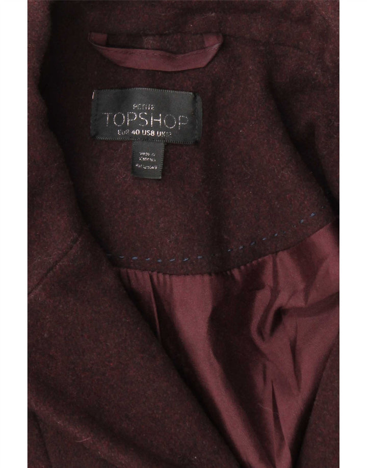 Topshop Abrigo para mujer UK 40 Poliéster burdeos medio