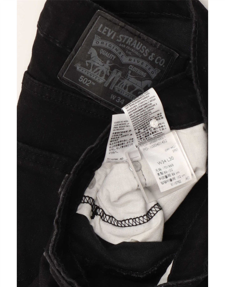 Levi's Vaqueros cónicos 502 para hombre W34 L30 Algodón negro