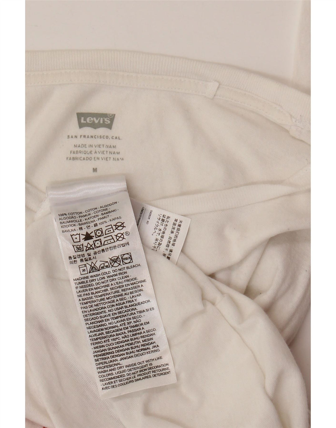 LEVI'S Camiseta gráfica para mujer Top UK 12 Medium White Cotton