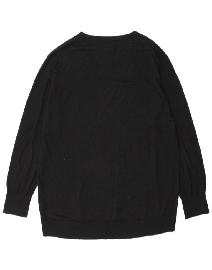Massimo Dutti Hombre Jersey Con Cuello En V Jersey Small Negro