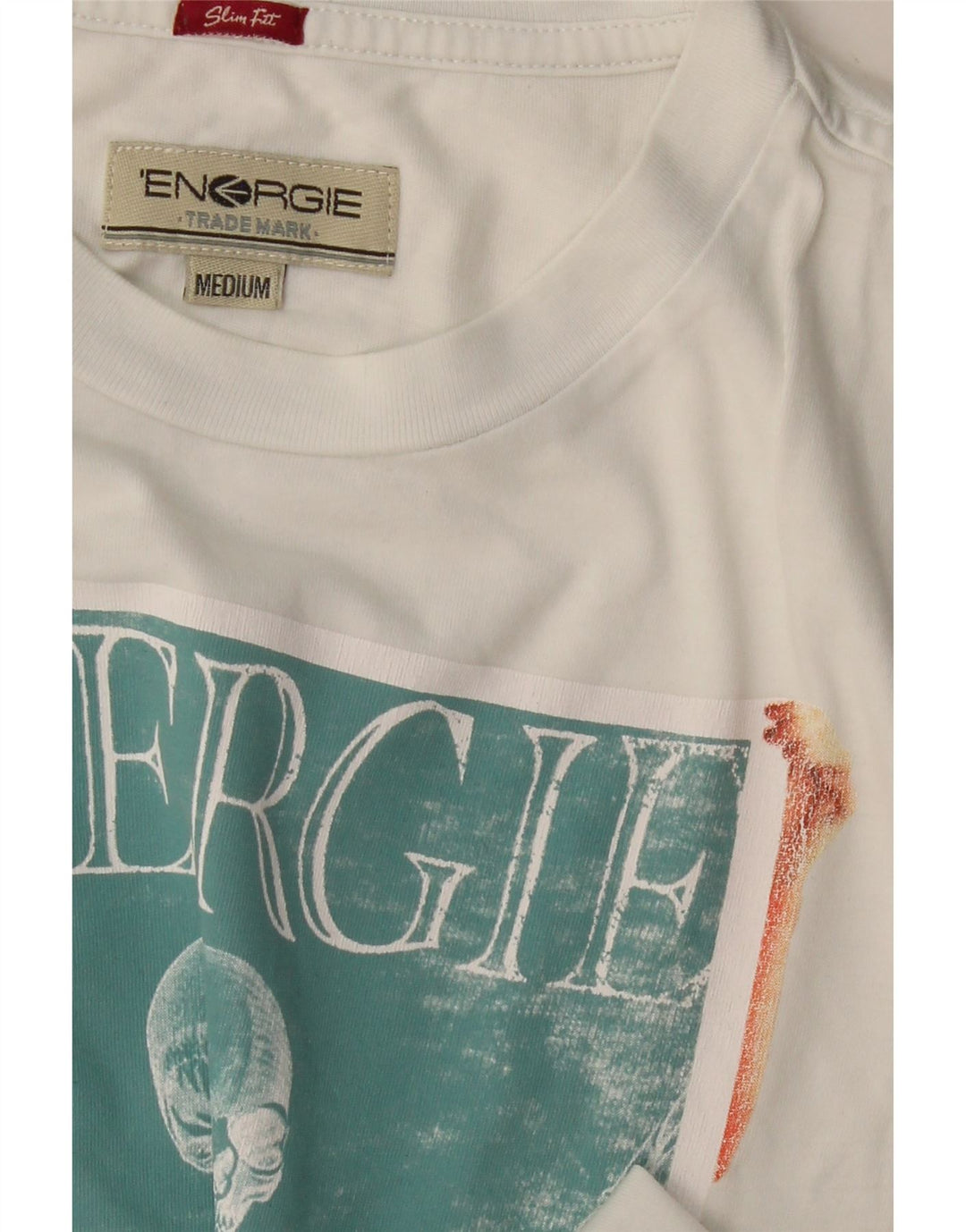ENERGIE Camiseta gráfica para hombre Top Medium White