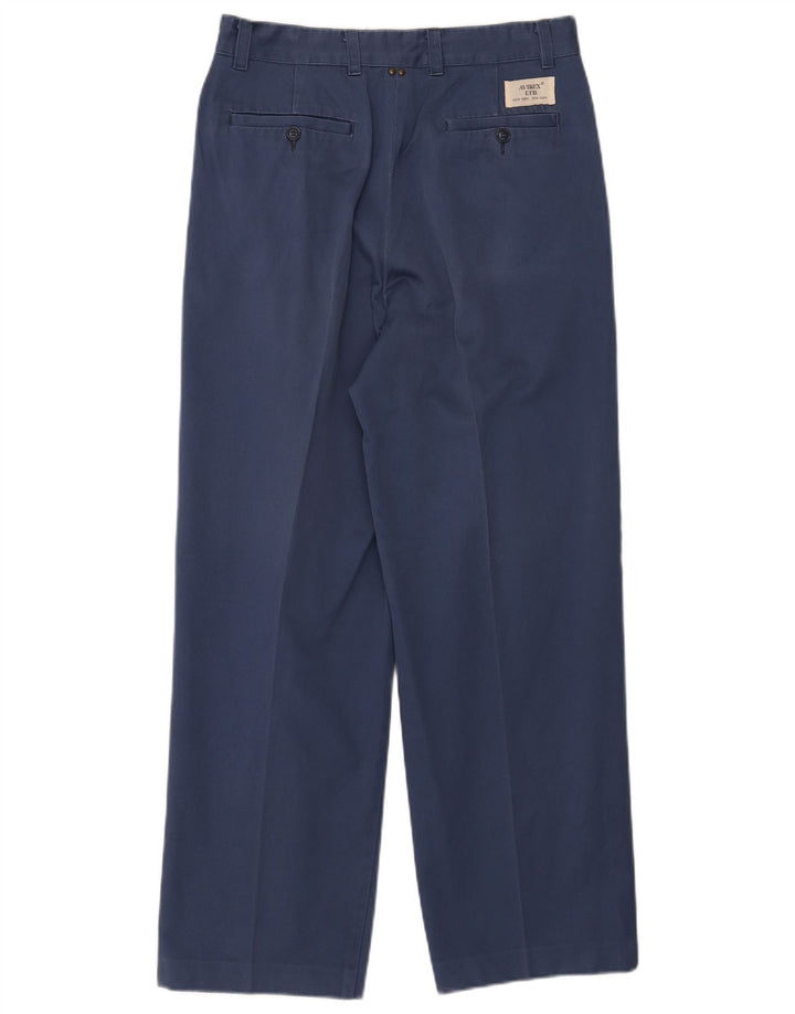 AVIREX Pantalón chino con pinzas para hombre W32 L29 Algodón azul