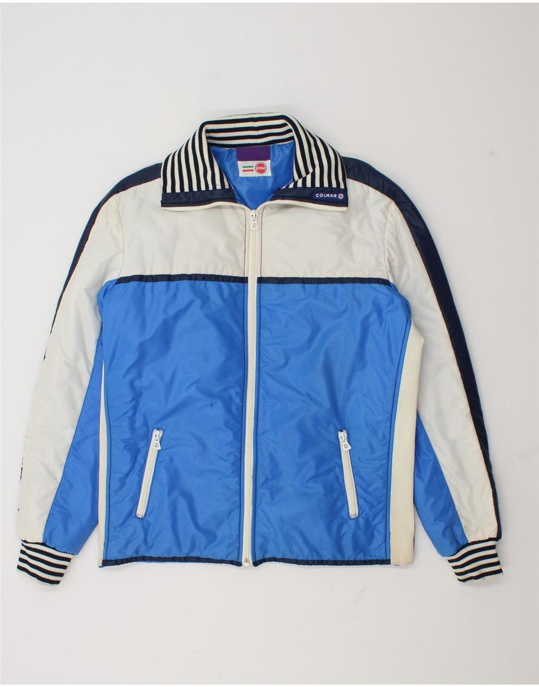 Colmar Hombre Chaqueta Acolchada IT 50 Nylon Color Block Azul Mediano
