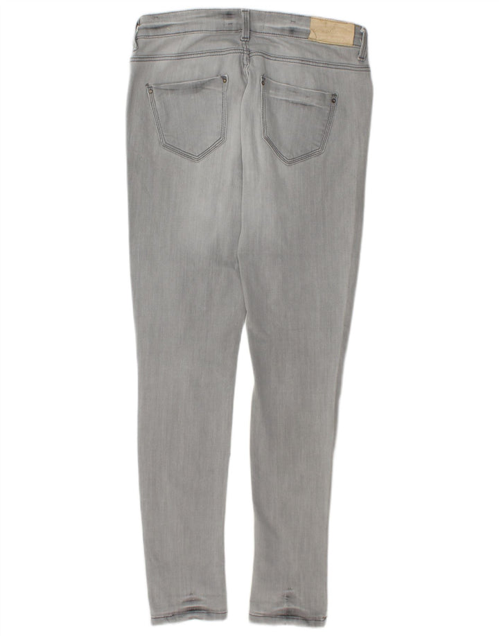 ZARA Vaqueros pitillo desgastados para mujer EU 38 Small W28 L30 Algodón gris