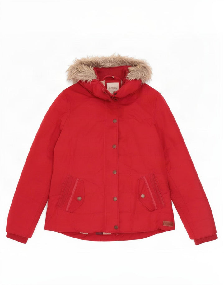 Chaqueta acolchada con capucha para mujer Fat Face UK 40 Mediano Rojo Poliéster