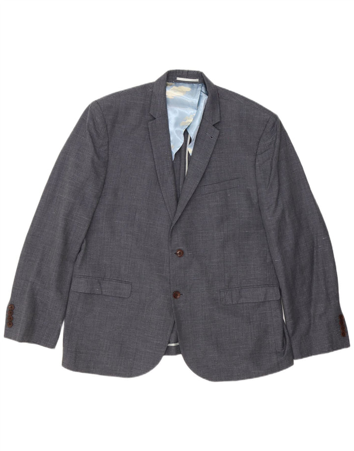 Chaqueta tipo blazer ajustada con 2 botones para hombre Joules UK 48 4XL Lana moteada gris