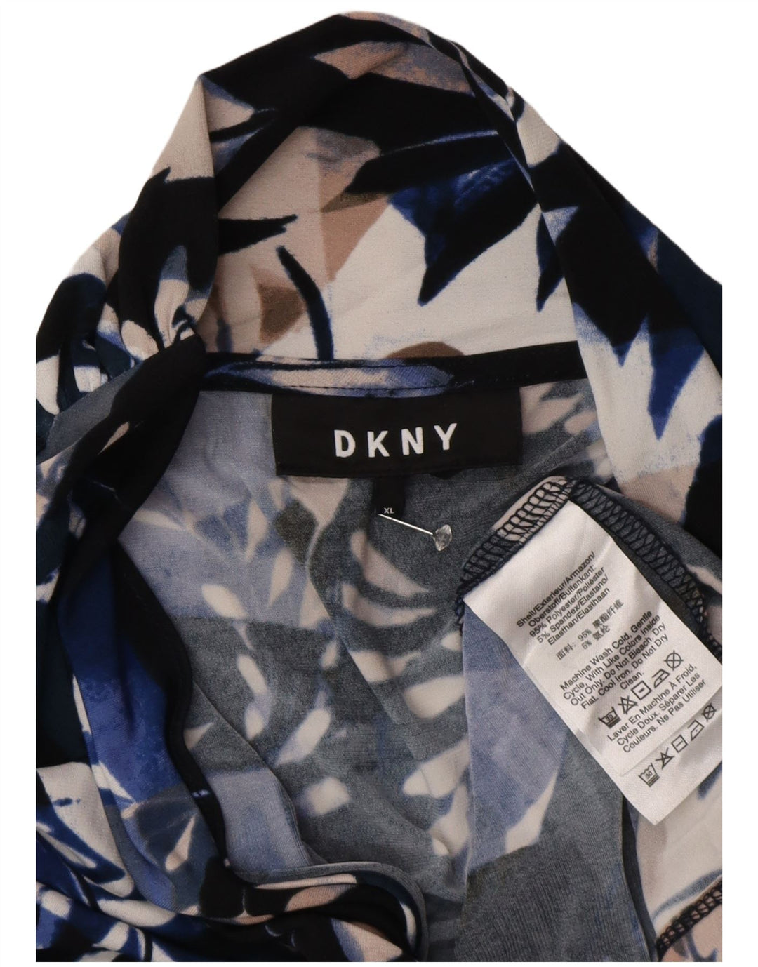 DKNY Blusa para mujer Top UK 40 XL Poliéster floral multicolor