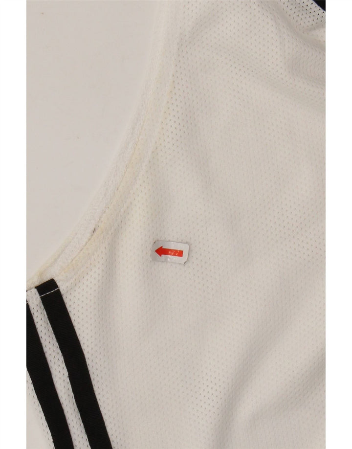 ADIDAS Top corto para mujer UK 46 Poliéster blanco grande