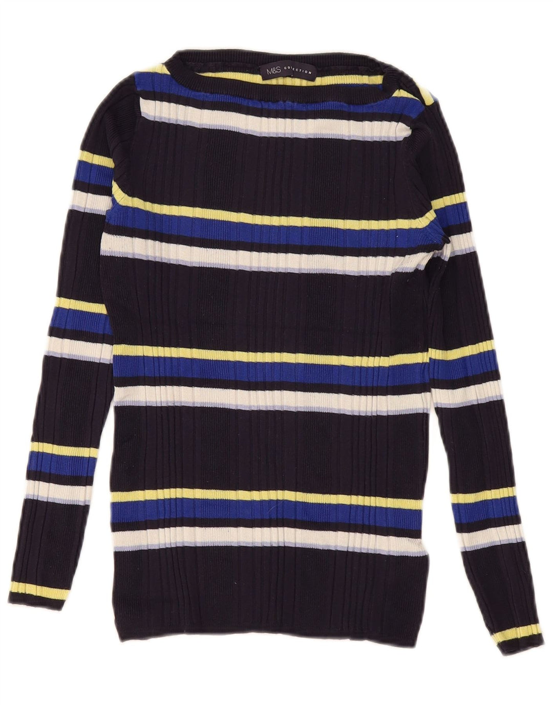 Marks & Spencer suéter con cuello barco para mujer, talla 40, talla M, azul marino