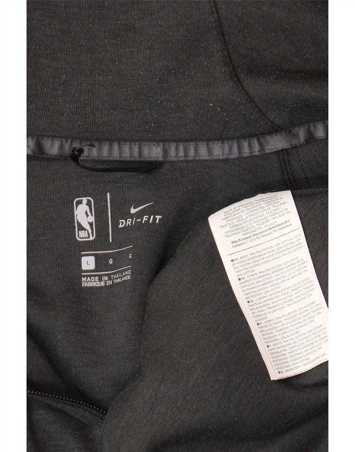 NBA Sudadera con capucha y cremallera gráfica de la NBA para hombre Poliéster gris color block grande