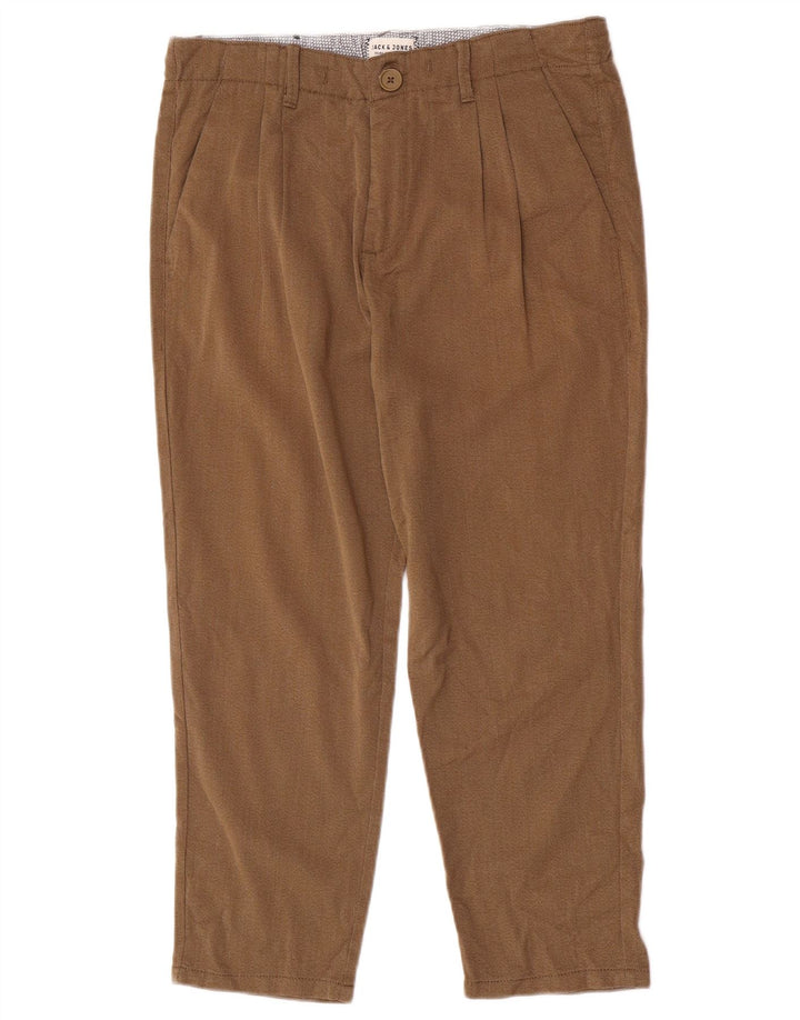 Jack & Jones Mens Pegged Chino Pantalones W30 L23 Marrón Poliéster