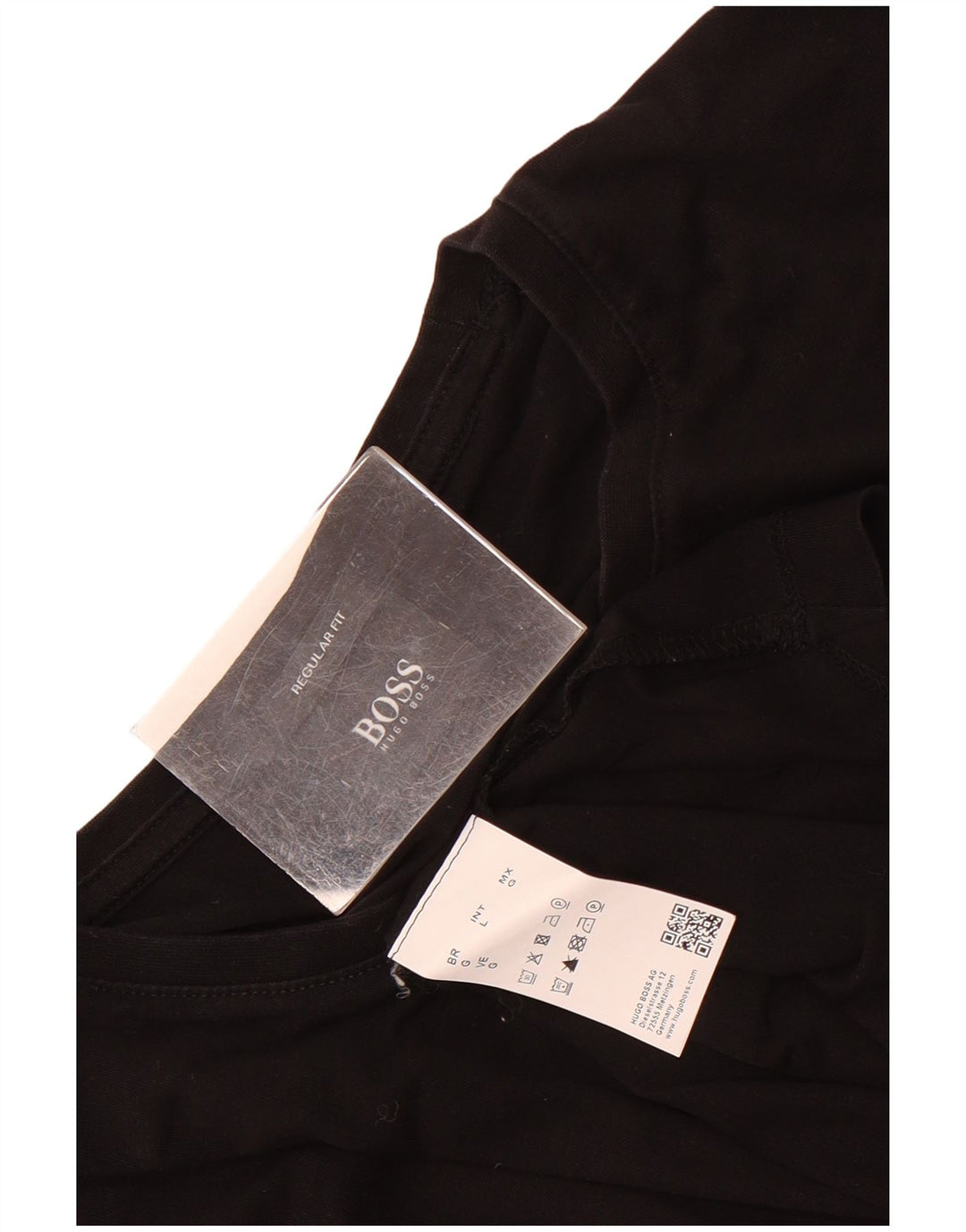 Hugo Boss Hombre Camiseta Top Grande Algodón Negro