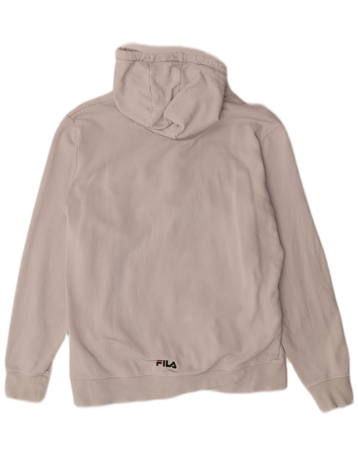 FILA Sudadera con capucha gráfica para hombre XL Algodón blanco