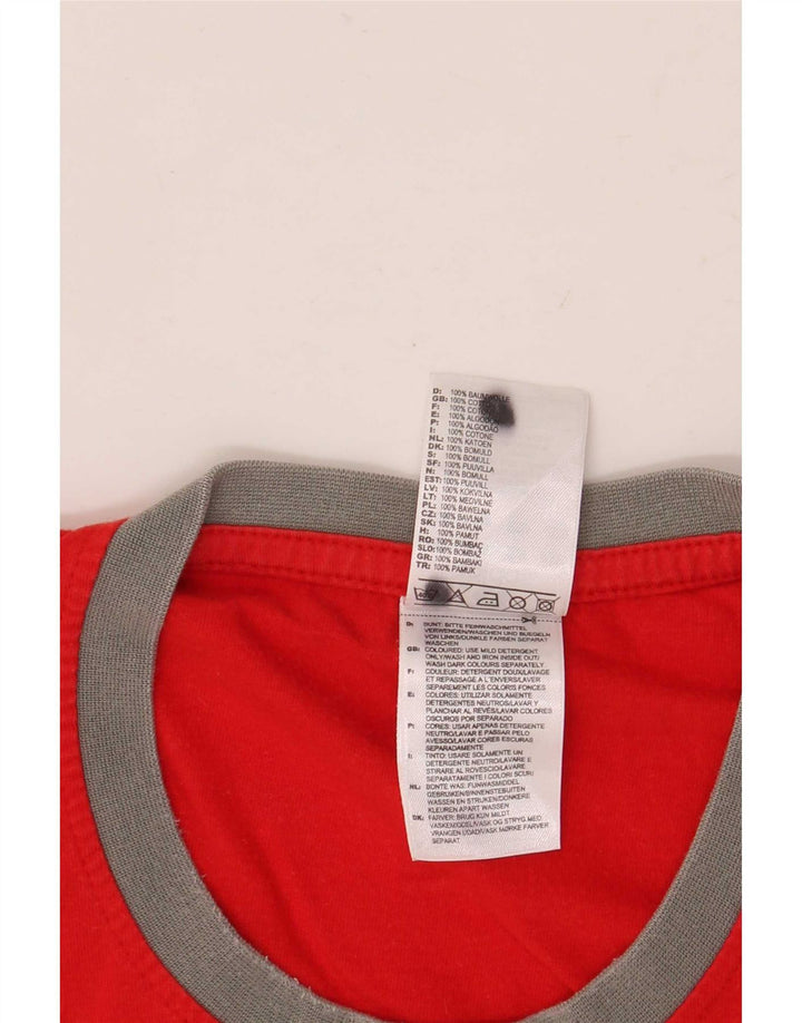 Adidas - Camiseta gráfica para hombre, color rojo medio, algodón