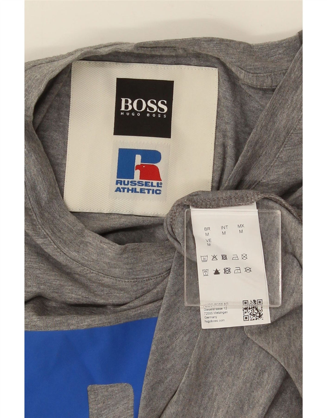 HUGO BOSS Camiseta gráfica para hombre Top de algodón gris medio