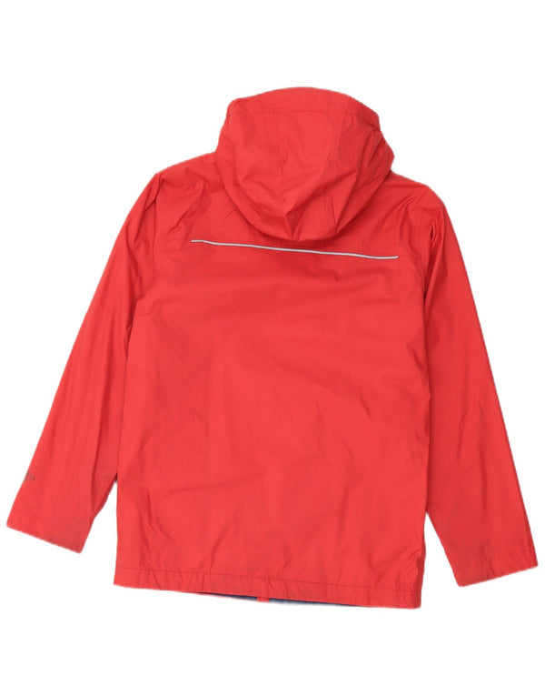 COLUMBIA Chaqueta impermeable con capucha para mujer UK 12 Medium Red Nylon