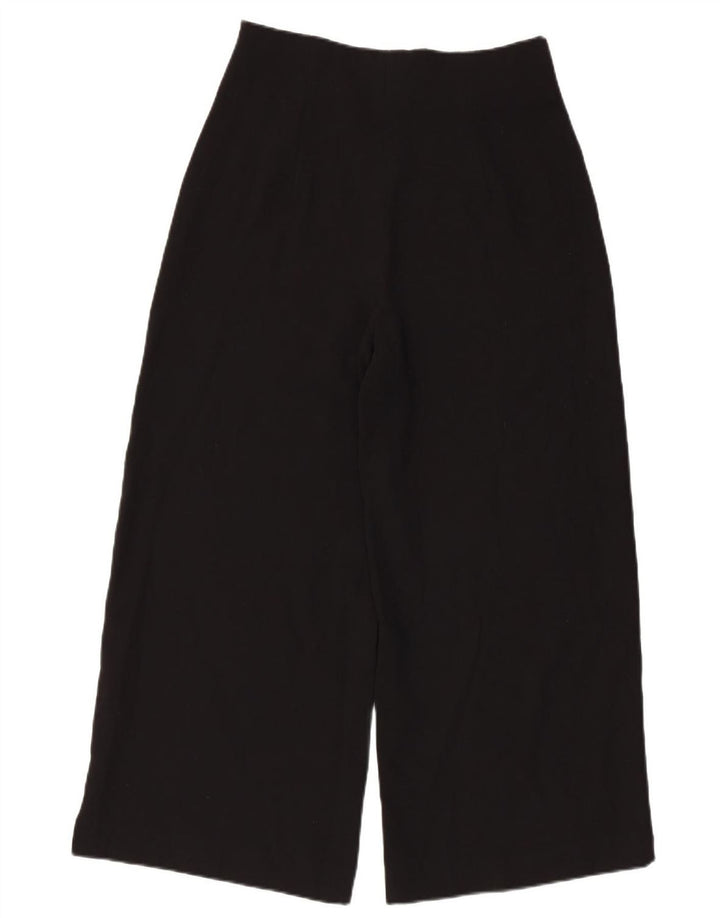 Zara Mujer Pantalones Cortos De Pierna Ancha Medianos W30 L24 Poliéster Negro