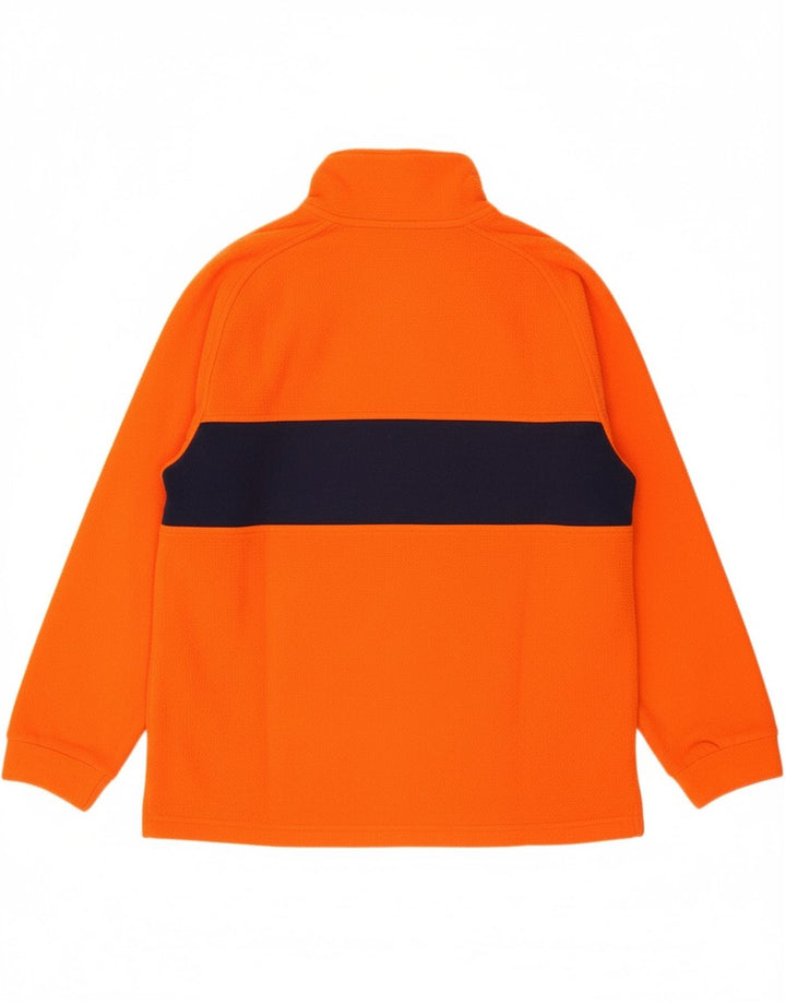 LOTTO Mens Training Zip Neck Fleece Jumper Medium Orange Colourblock Vintage Lotto and Second-Hand Lotto from Messina Hembry 