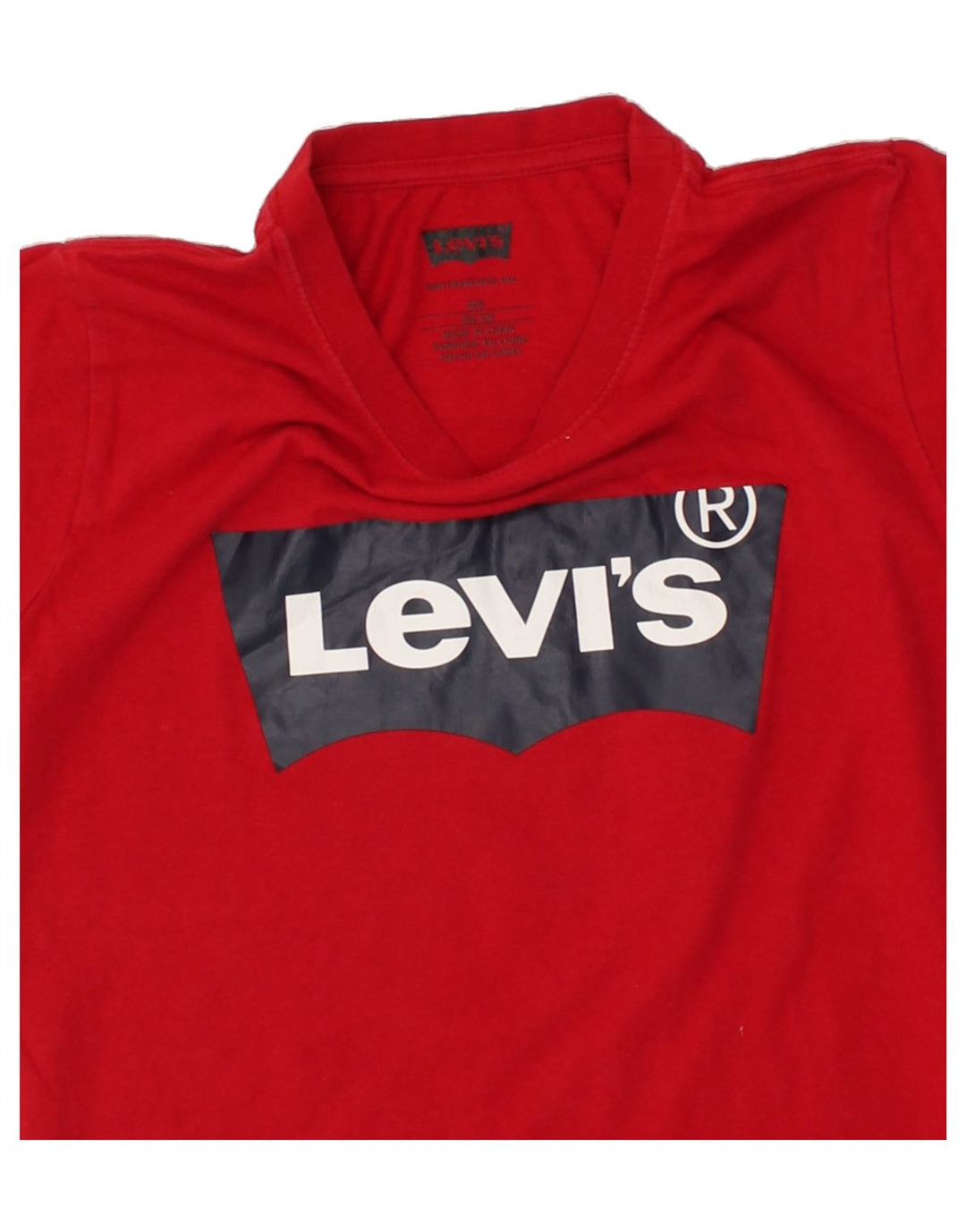 LEVI'S Boys Graphic T-Shirt Top 11-12 Years Red Vintage Levi's and Second-Hand Levi's from Messina Hembry 