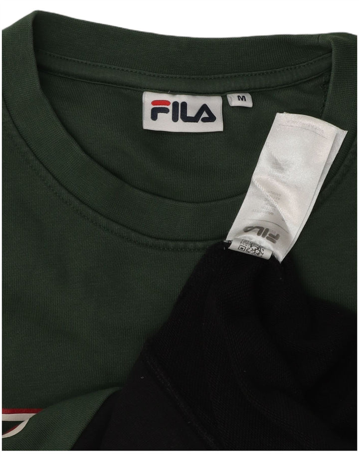 Fila Hombre Sudadera Gráfica Jersey De Algodón Color Block Mediano Negro