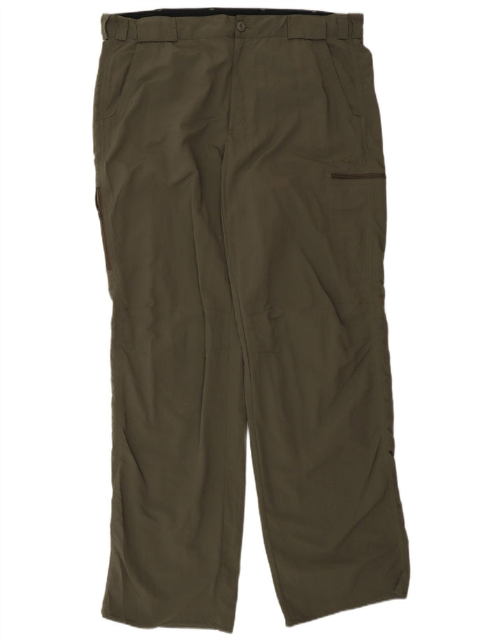 Eddie Bauer Pantalones cargo rectos para hombre W36 L34 Poliéster caqui