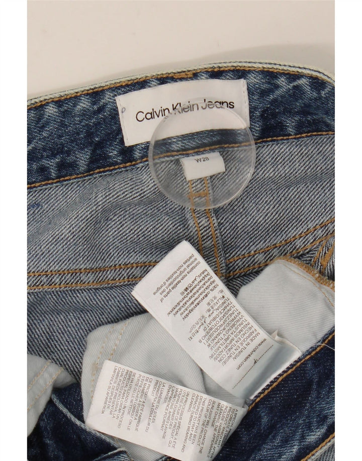 CALVIN KLEIN Vaqueros ajustados desgastados para mujer W28 L28 Algodón azul