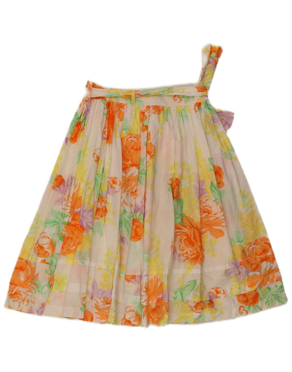 Falda plisada vintage para mujer Reino Unido 12 Mediana W27 Algodón floral multicolor