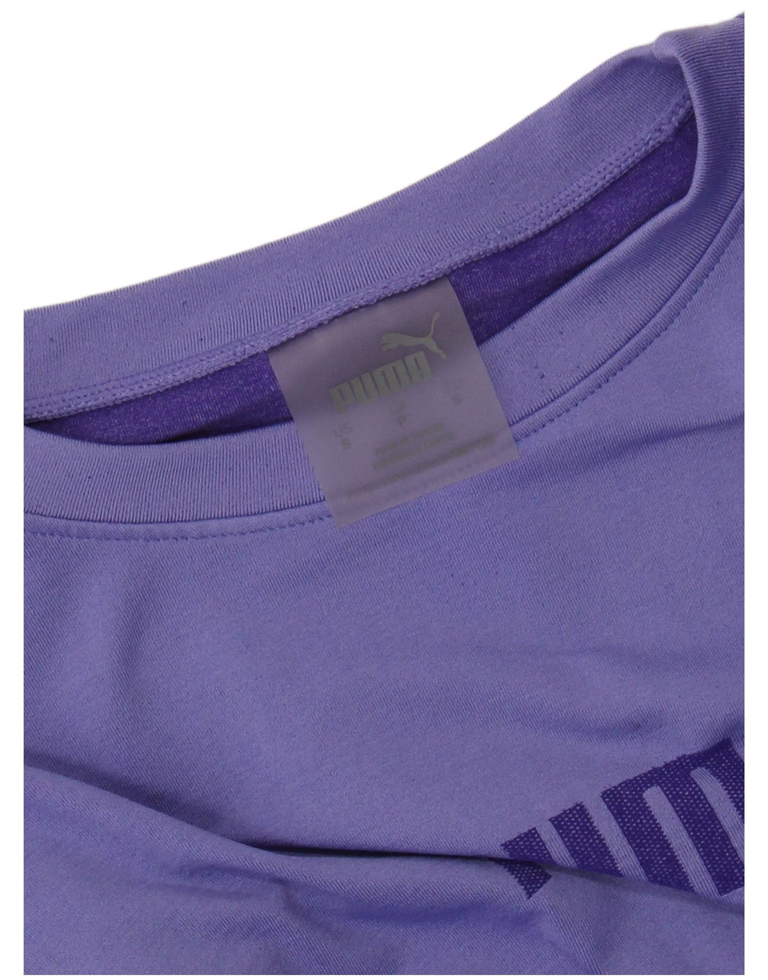 PUMA Top corto gráfico de manga larga para mujer UK 8 Small Púrpura