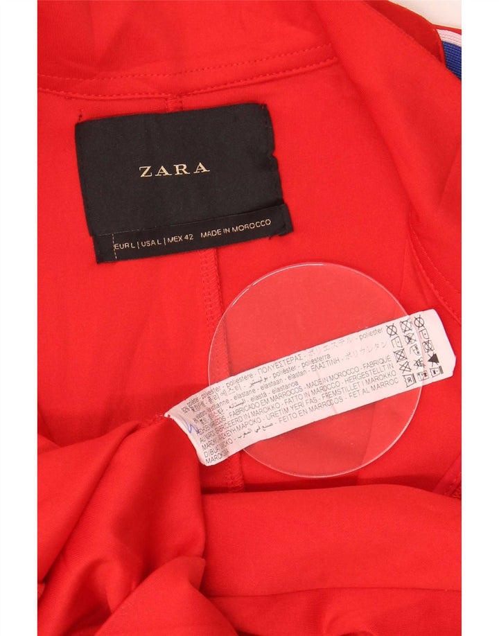 Zara Hombre Chándal Top Chaqueta Grande Rojo Colorblock Poliéster