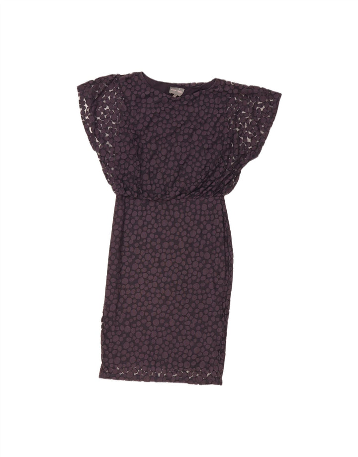 PHASE EIGHT Womens Batwing Sheath Dress UK 12 Medium Navy Blue Spotted