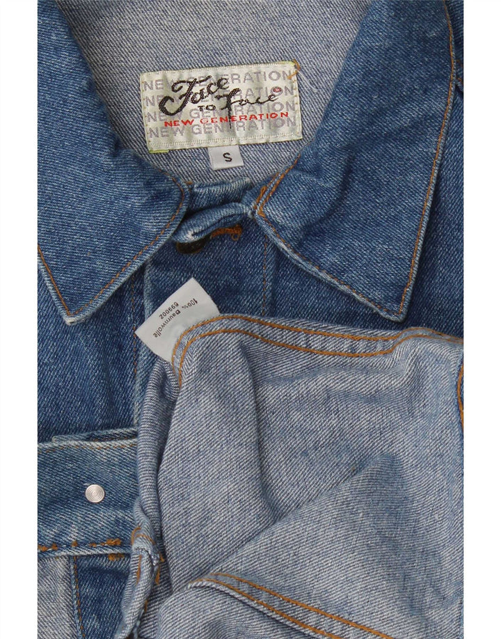 Vintage hombres chaqueta de mezclilla Reino Unido 36 pequeño azul