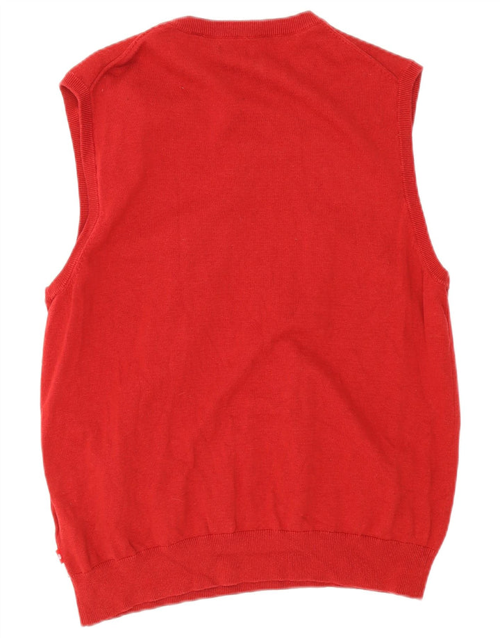 Izod - Camiseta sin mangas para hombre, talla grande, algodón rojo