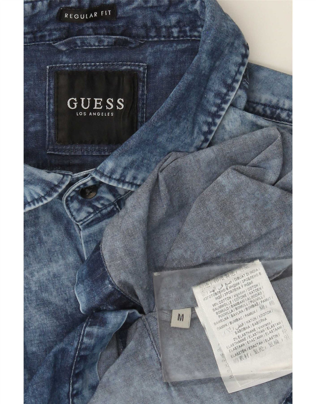 Guess Camisa Vaquera De Corte Regular Con Lavado Ácido De Algodón Azul Medio