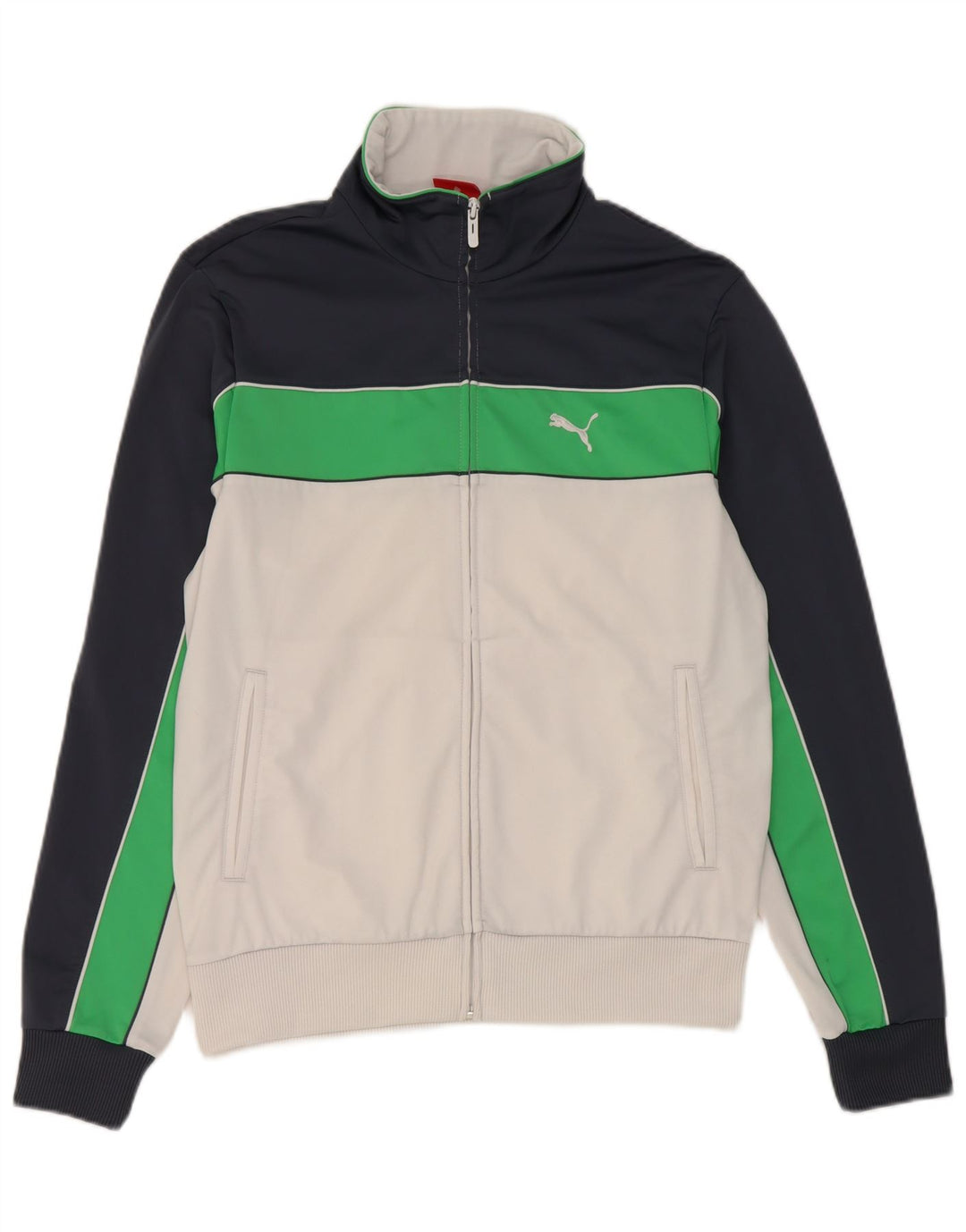 Puma Chaqueta De Chándal Superior Para Hombre Poliéster Color Block Blanco Mediano