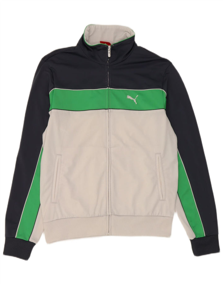 Puma Chaqueta De Chándal Superior Para Hombre Poliéster Color Block Blanco Mediano
