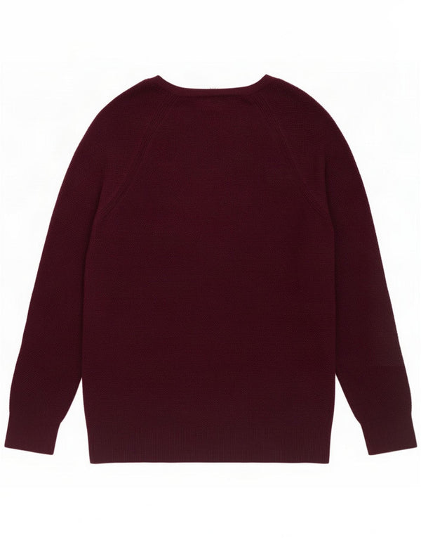 Gap Jersey con Cuello en V para Mujer UK 46 Grande Algodón Borgoña
