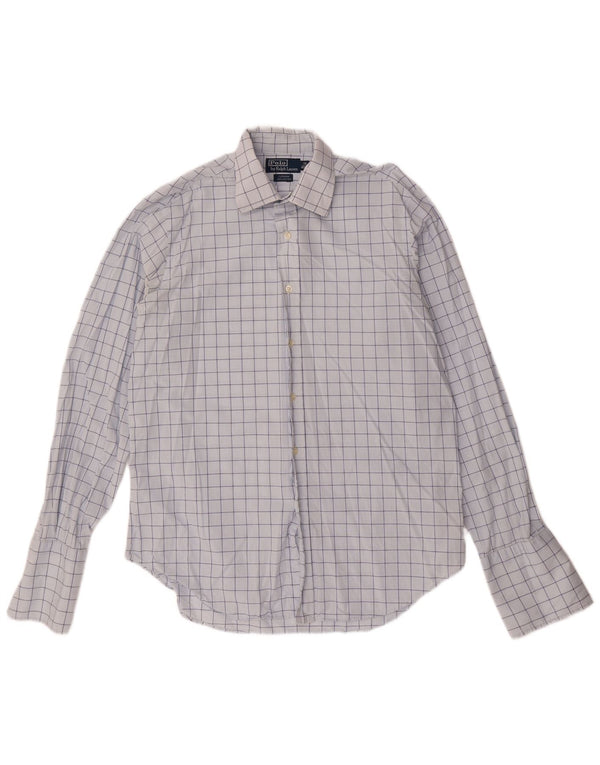 Polo Ralph Lauren Camisa formal Curham para hombre Talla 16 40/41 Cuadro azul grande