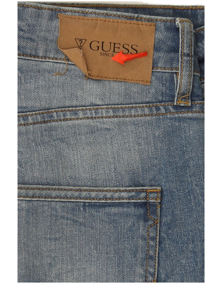 Guess Vaqueros ajustados desgastados para hombre W33 L32 Algodón azul