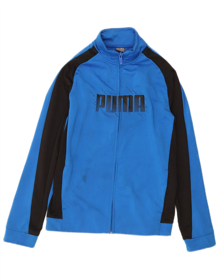 PUMA Chaqueta de chándal con gráfico para niños 13-14 años, color azul
