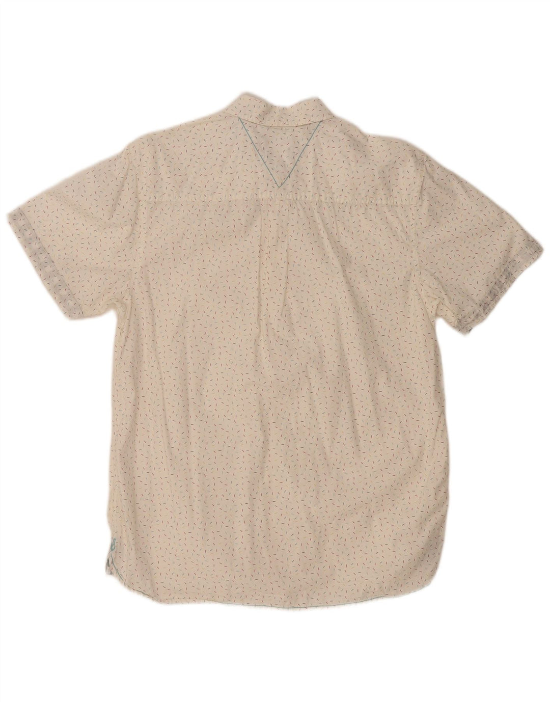 WHITE STUFF Camisa de manga corta de corte clásico para hombre, talla pequeña, de algodón con lunares blancos