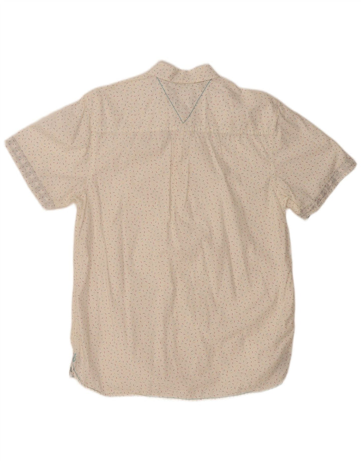 WHITE STUFF Camisa de manga corta de corte clásico para hombre, talla pequeña, de algodón con lunares blancos