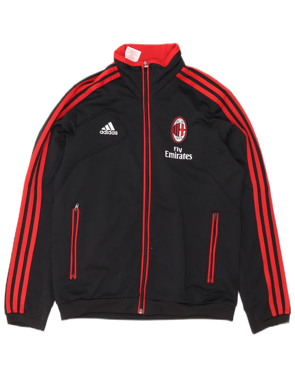 Adidas Boys AC Milan Graphic Tracksuit Top Jacket 11-12 Years Black